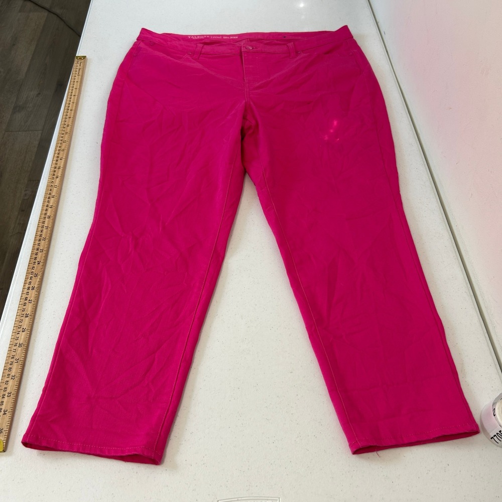Talbots Flawless Slim Ankle Pants Hot Pink Plus Size 20W Tapered Leg 5-Pocket